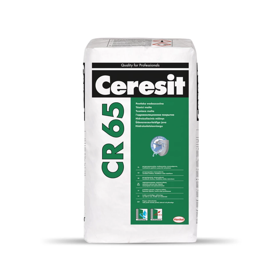 Ceresit CR65 Rigid 1-component cementitious waterproofing slurry 25kg