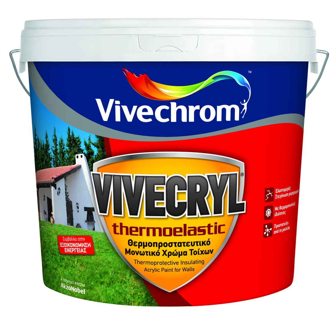 Vivechrom Vivecry Θερμοπροστατευτικό Οικολογικό Ακρυλική Βάση Matt Finish Mixing P 10L