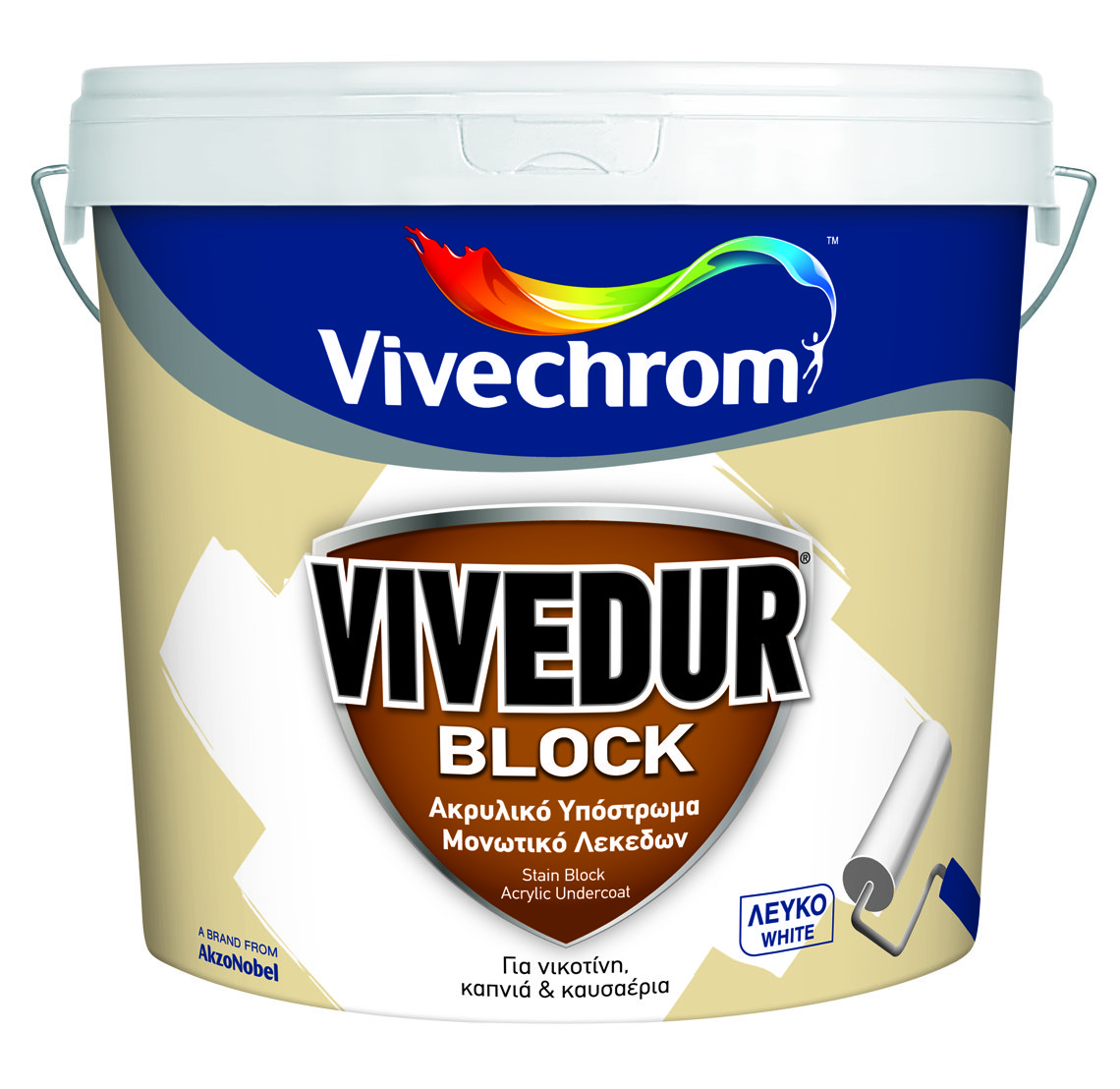 Vivechrom VIVEDUR BLOCK Λευκό, ακρυλικό μονωτικό υπόστρωμα νερού White 10L