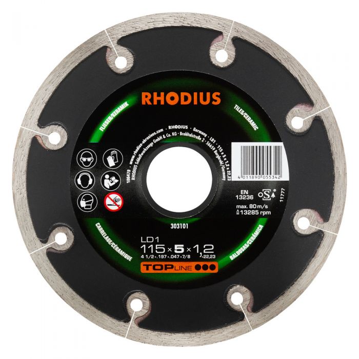RHODIUS DISK FOR TILE/CERAMIC 115x10x2.1x22.23mm