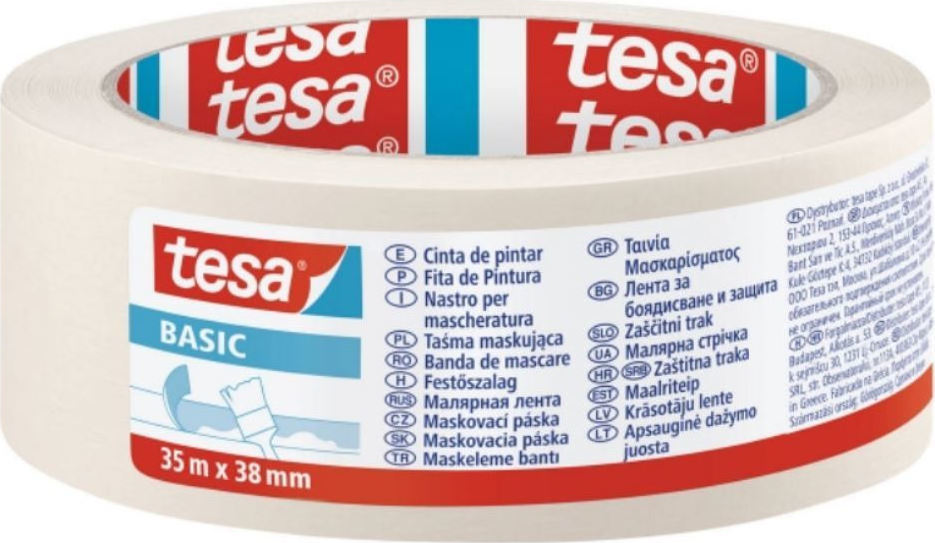 Αυτοκόλλητη ταινία συσκευασίας Tesa Basic πλάτους 38 χιλιοστών 35 μέτρα tesa ® 4435