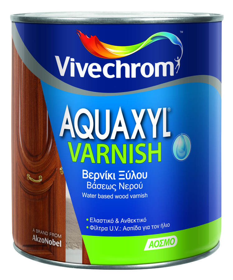Vivechrom Aquaxyl Varnish Βερνίκι Εμποτισμού Ξύλου Βάσεως Νερού Clear Gloss 750ml