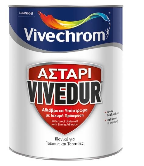Vivechrom ΑΣΤΑΡΙ VIVEDUR Υψηλής ποιότητας αδιάβροχο ακρυλικό αστάρι διαλύτη  White 5L