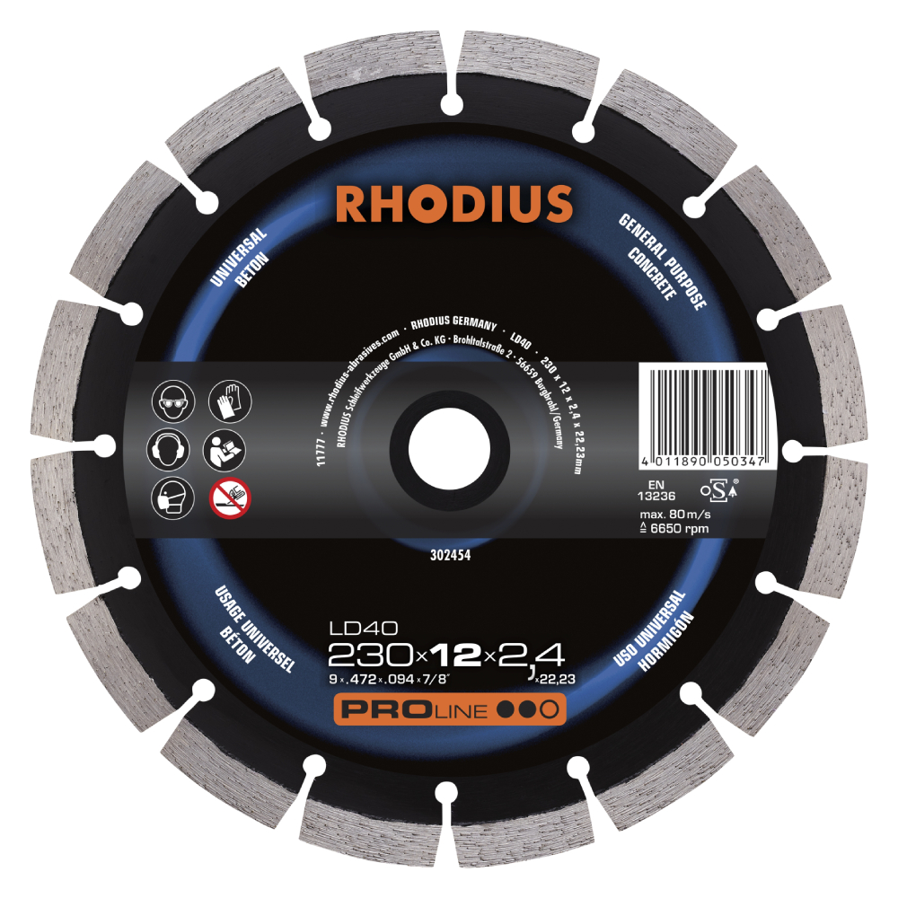 RHODIUS DISK FOR BETON 230x12x2.4x22.23mm