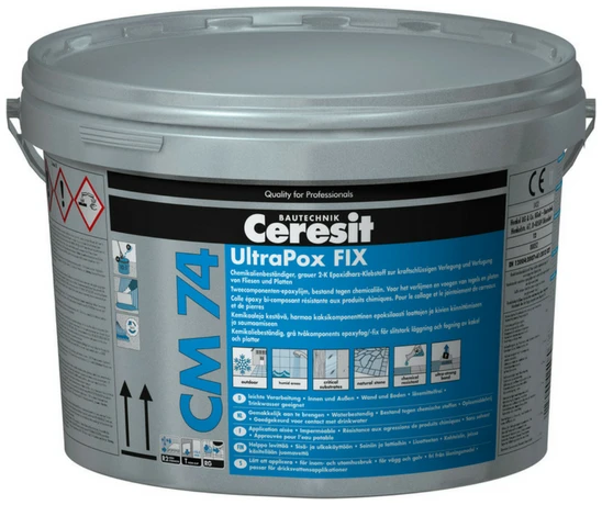 Ceresit CM74 UltraPox Fix. Epoxy tile adhesive and grout mortar. Grey 8kg