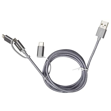 USB Cable 3-in-1- Allows to connect/charge/synchronize 3 devices