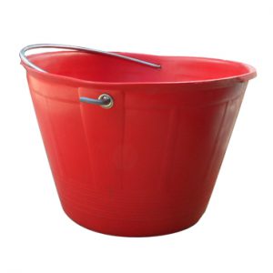 Red LDPE Builder Bucket Ø36cm with iron handles ( 475 gr.)