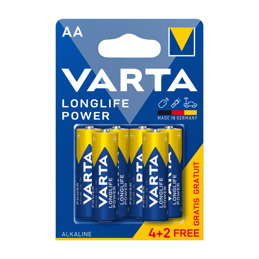 Varta Longlife Power 4+2 AA (Single Blister) Battery Alkaline